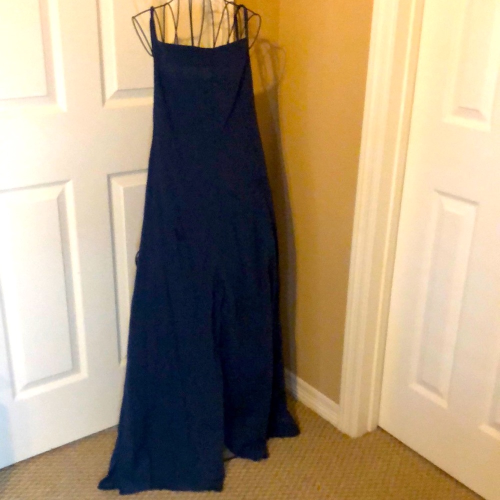 Set of 2 romper/ jumpsuit. Flared leg ,cotton, navy blue and army green
